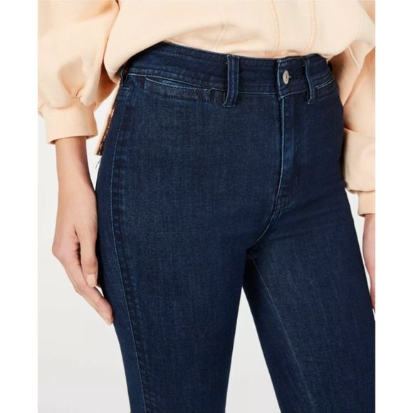 Free People  Denim Biker Short Blue Raw Hem Size 29 - Picture 3 of 8